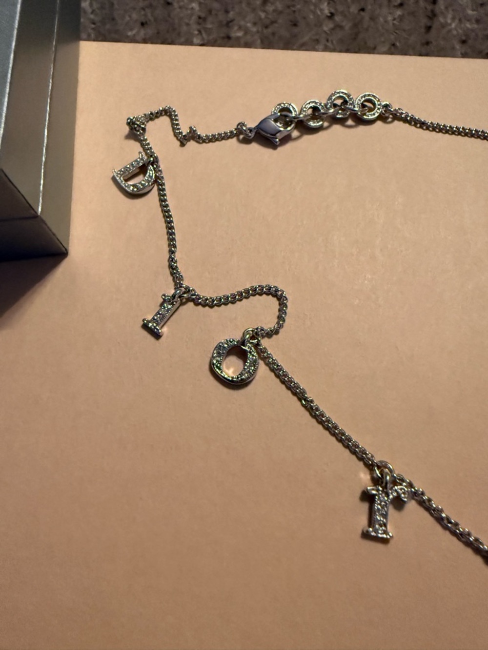 Dior Silver-tone Letter Charm Necklace with D I O R Pendants - Picture 4 of 5